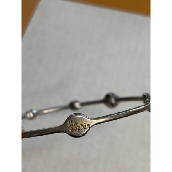 Lia Sophia Silver-Tone Lia Sophia Bangle Bracelet With Faux Diamond Accents - Picture 2 of 11
